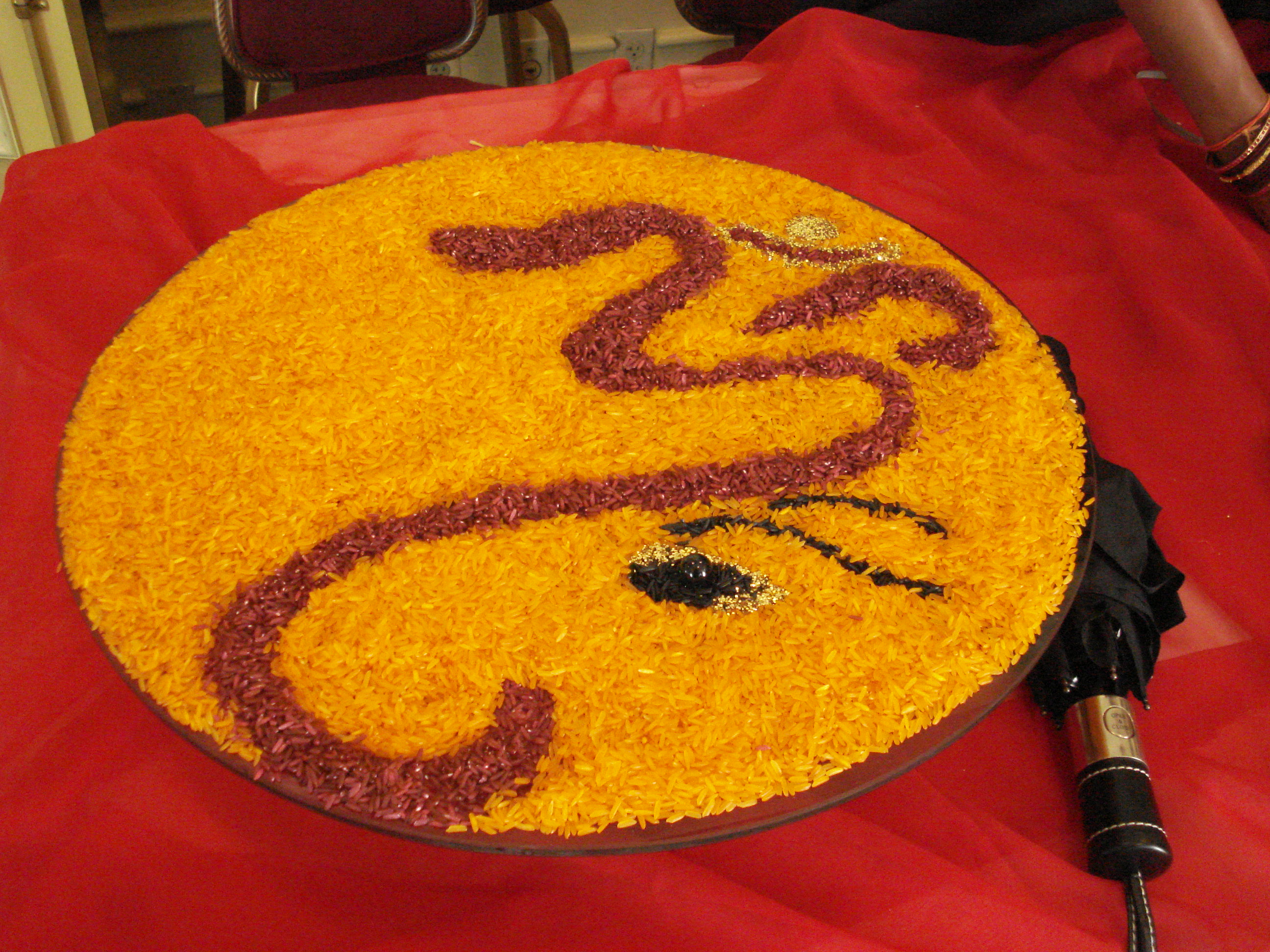 Symbol of the ganesha done in rice