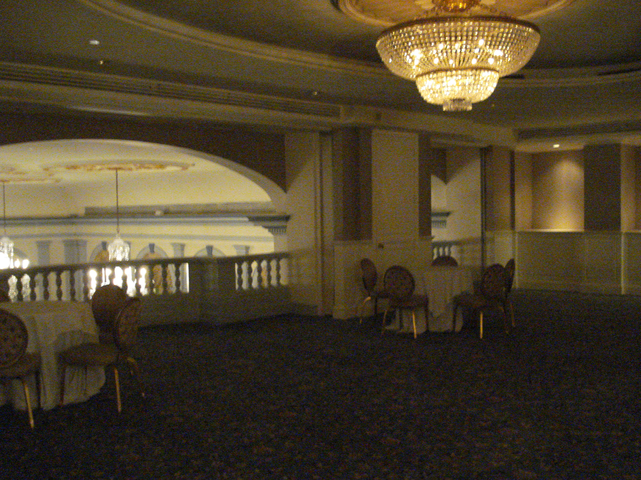 Upper balcony. You can see the ceiling of the ballroom.