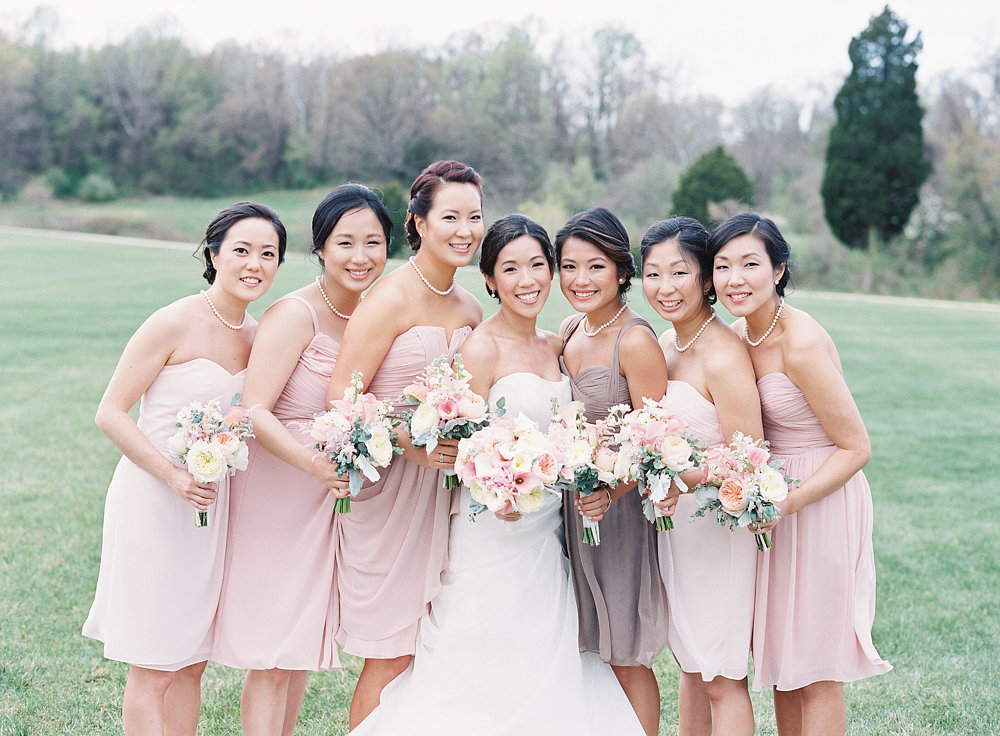 romantic blush pink mauve dusty pink bridesmaids dresses