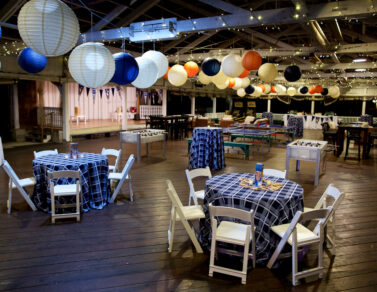 50th birthday party Glen Echo Park orange blue white