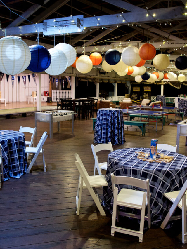 50th birthday party Glen Echo Park orange blue white