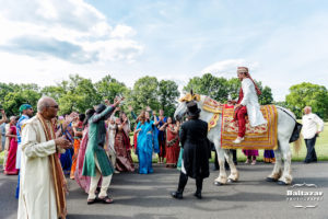indian wedding baraat sunset crest manor chantilly va horse harmons carriages