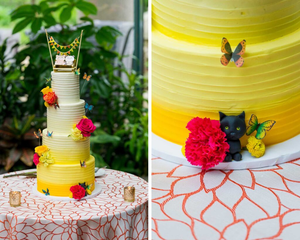 yellow-umbre-wedding-cake-cat
