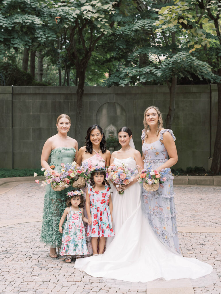 summer_wedding_bridesmaids_floral_theme dresses